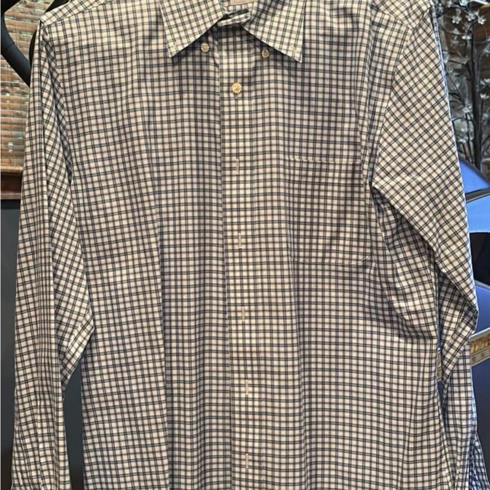 Brooks Brothers Men's Plaid Shirt - Black and White